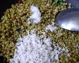 A picture of step 4 of Green gram sundal.