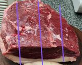 รูปขั้นตอนการทำที่ 4 ของ วิธีตัดแบ่งเนื้อปิคานย่ายกก้อน (Picanha)