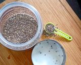 A picture of step 3 of Healthy Chia Seeds, Almonds, banana and Oats Pudding : 10 minutes Power breakfast on the go.