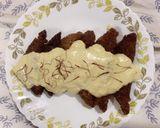 A picture of step 7 of Kesar Shahi Tukda.