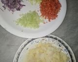 A picture of step 1 of Mayo vegies mini sandwich.