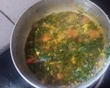 A picture of step 3 of Kathiyawadi style Dill leaves curry (suva bhaji nu shaak).