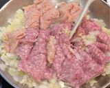 A picture of step 1 of Pad Kra Pow Shepherd’s Pie.