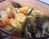 A picture of step 8 of Chinese Cabbage Stew with Potatoes, Carrots, Onions, Sausage, and Bacon.
