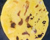 A picture of step 10 of Sarson Ka Saag with Makki Ki Roti.