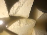 Fried tofu with egg sauce