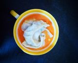 A picture of step 5 of Nepali jhol dimsums.