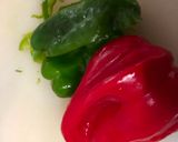 A picture of step 2 of Colorful Vegetable Salad with Fried Chicken and Poached Egg.