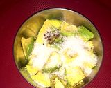 A picture of step 4 of Avocado shake and cubes.