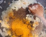 A picture of step 2 of WFH Lentil, spinach and sweet potato curry.