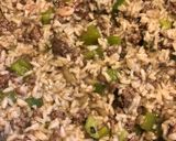 A picture of step 3 of Jays Dirty Rice.