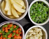 A picture of step 1 of Vegetable Navratna Pulao.