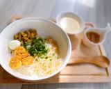 Hình bước làm 4 của món Mì quảng tôm thịt phiên bản e bé - ăn dặm