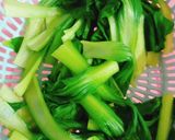 Hình bước làm 2 của món Cải thìa xốt nấm đông cô