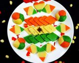 A picture of step 9 of Tricolour peanut katli.