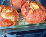 Une image de l'étape 4 de Oignon farci au poulet /bacon.