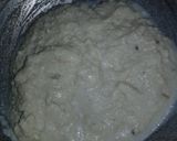 A picture of step 2 of Chhena Poda Pitha.