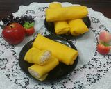 Hình bước làm 8 của món Crepe nhân dừa sợi