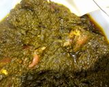 A picture of step 7 of Palak gosht.