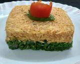 A picture of step 8 of Palak paneer pulao.