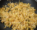 Foto del paso 4 de la receta: Risotto de calabacín, espinacas y salmón con rulo de cabra
