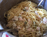 Foto del paso 11 de la receta: Espaguetis con trucha asalmonada y alcaparras