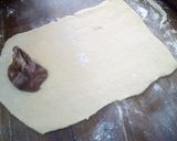 A picture of step 3 of Nutella Caterpillar bread.