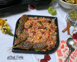 Beetroot,carrot rice with beef Kebabs(Arabian style)matakin girki9 hoto
