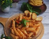 A picture of step 8 of Penne Arrabiata.