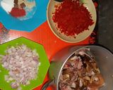 A picture of step 1 of Chevron stew color pepper soup.