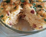 Sonkás-kolbászos-sajtos tészta recept fázis 15 fotója