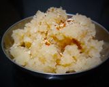 A picture of step 5 of Mohan Bhog.