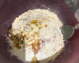 A picture of step 1 of Chora Fari Fafra (savoury snack).