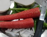 A picture of step 1 of Green Chilli Mix Pickle.