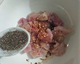 A picture of step 3 of Chicken Shaslik stick.