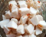 A picture of step 1 of Leftover Idli Masala.