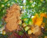 A picture of step 4 of Palak Chole Biryani.