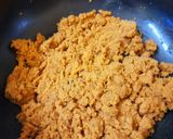A picture of step 5 of Besan or Gur ki Burfi.
