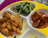Foto langkah ke 3 dari resep 13. Kentang rebus dan udang bumbu cajun (diet).