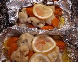 Nílusi sügér zöldségekkel sütve recept fázis 3 fotója