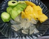 Hình bước làm 1 của món Sinh tố bơ xoài mix cốt dừa, thạch rau câu dẻo