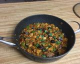 A picture of step 9 of Yoghurt Eggplant Potato Chilli/Dahi Shimla Aloo Baingan Masala.