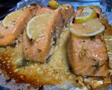 Foto langkah ke 5 dari resep Salmon panggang dengan madu, butter dan bawang putih.