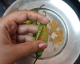 A picture of step 6 of Besan green chilli pakoda😍.