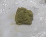 A picture of step 2 of Lobia Dahivada in Appe pan.