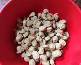 A picture of step 1 of Soybean manchurian.