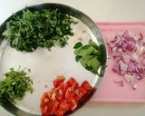 A picture of step 1 of Tomato purslane leaves curry Gangavalli kura.