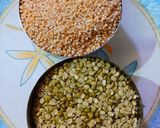 A picture of step 1 of Green Gram (Moong Dal) & Asafoetida (Daliya).