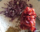A picture of step 1 of Patheera with onion sauce.