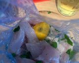 A picture of step 1 of Harissa spiced cauliflower with lemon and mint chicken and lentils.